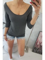 Halenka s kulatým výstřihem graphite melange Halenka s kulatým výstřihem graphite melange