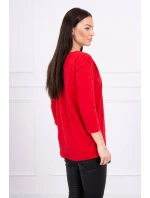 Halenka s 3D grafikou ptáka červená Halenka s 3D grafikou ptáka červená