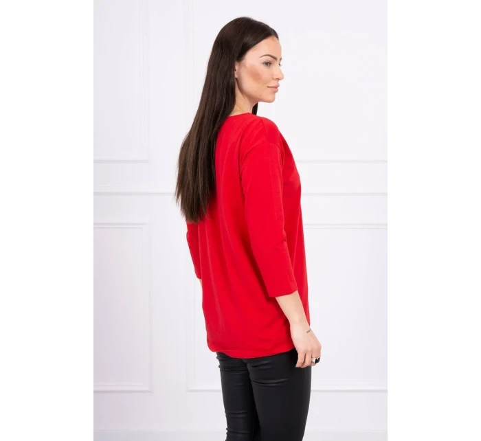 Halenka s 3D grafikou ptáka červená Halenka s 3D grafikou ptáka červená