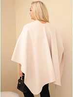Dámské pončo Plus Size s broží béžová Dámské pončo Plus Size s broží béžová