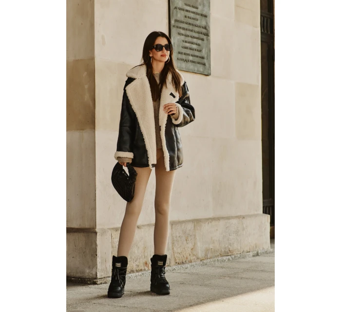 Voděodolné sněhové boty na platformě veganské D.Franklin DFSH370004 černé