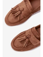 Dámské mokasíny ploché s třásněmi hnědé model 21919041 - Boto Dámské mokasíny ploché s třásněmi hnědé model 21919041 - Boto