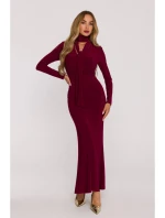 Šaty s řasením a  bordó model 21479357 - Moe