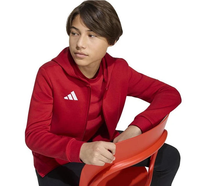 Dětská mikina adidas Entrada 26 Full Zip Hoodie červená KH1781