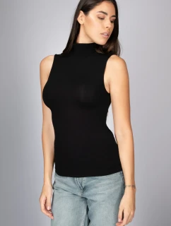 Intimidea Dámské triko bez rukávů se stojáčkem Barva: Černá, Velikost: