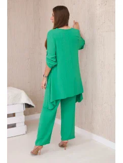 Sada halenky + kalhot s přívěskem jasně zelená