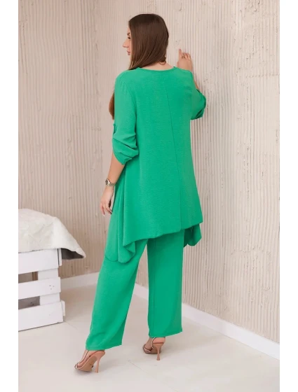 Sada halenky + kalhot s přívěskem jasně zelená Sada halenky + kalhot s přívěskem jasně zelená