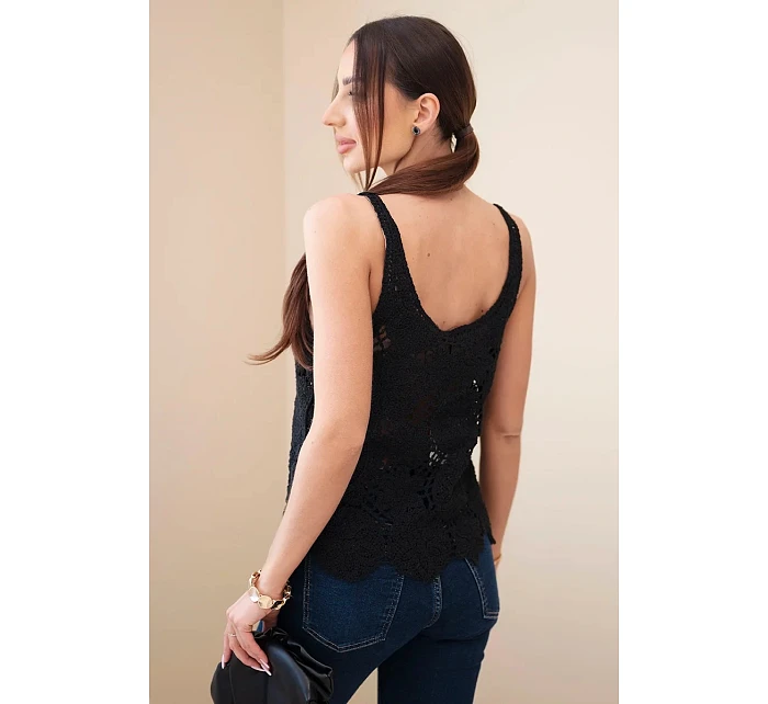 Dámská viskózová halenka bez rukávů s výstřihem do V džínová Dámská viskózová halenka bez rukávů s výstřihem do V džínová