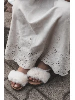 Dětské sandálky na suchý zip s kožíškem Bílé Rosavere