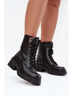Dámské workery kotníkové boty na klínku zateplené s F černé model 21707452 - Boto Dámské workery kotníkové boty na klínku zateplené s F černé model 21707452 - Boto