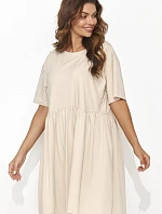 Denní šaty NU470 béžové - Numinou