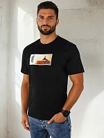 Pánské tričko s potiskem černé FashionStreet RX5485
