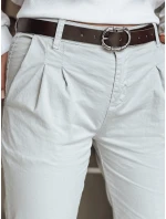 Dámské kalhoty chinos s páskem světle šedé Dstreet model 21986424 - FashionStreet
