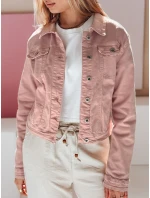 Dámská krátká džínová bunda PASTELLO růžová FashionStreet TY4909