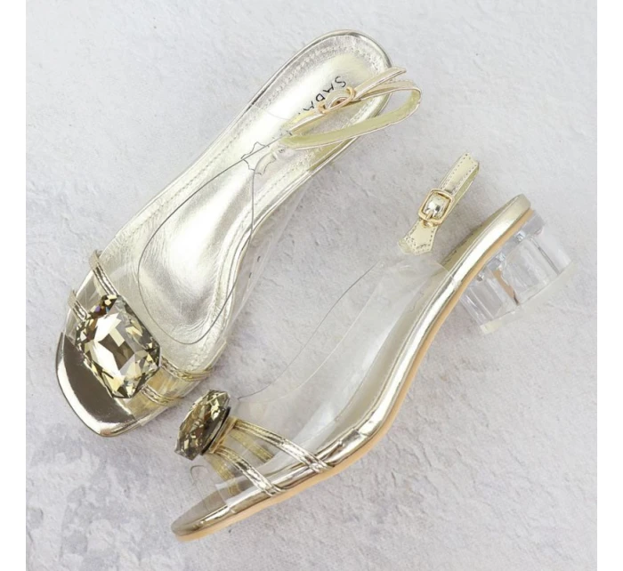 Dámské ažurové sandály béžové model 21904482 - Sabatina