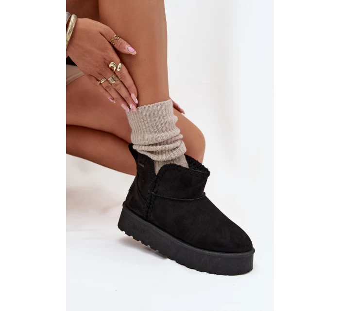 Dámské Sněhule Na Platformě S Prošitím Big Star SS274128 Černé Dámské Sněhule Na Platformě S Prošitím Big Star SS274128 Černé