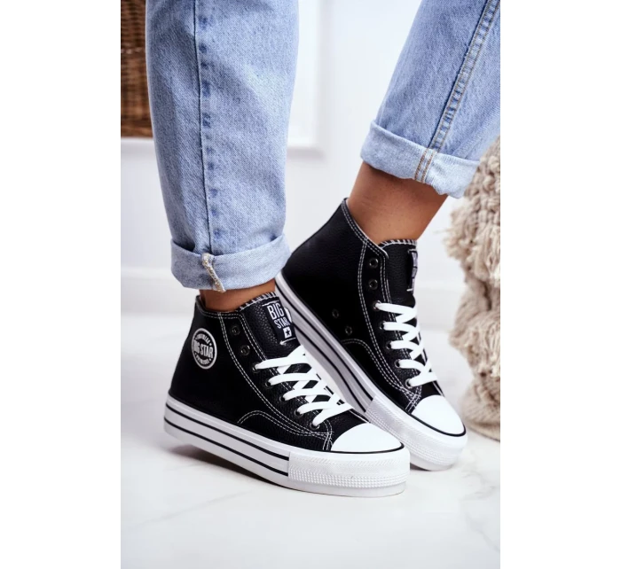 Dámské vysoké tenisky Big Star - černé