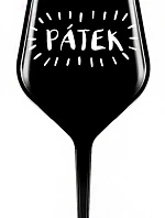 PÁTEK - černá nerozbitná sklenice na víno 470 ml