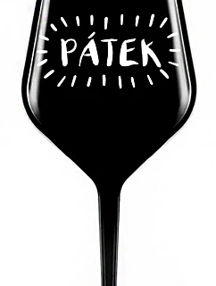 PÁTEK - černá nerozbitná sklenice na víno 470 ml