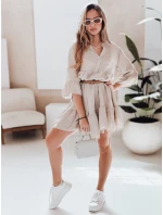 Letní mušelínové šaty LYVONNE light beige FashionStreet EY2615