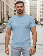 FashionStreet pánské bavlněné modré tričko s nápisem NX5123R