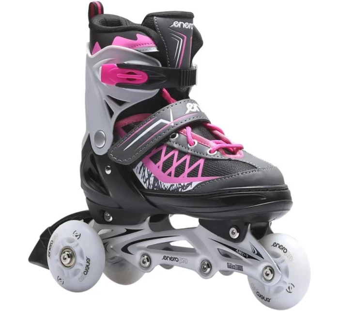 INLINE BRUSLE-KOLEČKOVÉ BRUSLE 4V1 ENERO PRO LED 30-33 PINK-GREY