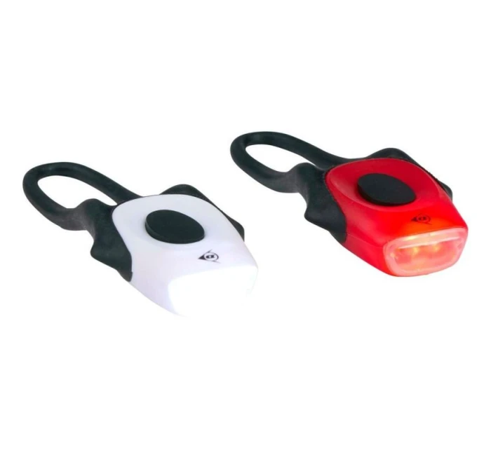 SADA PŘEDNÍCH A ZADNÍCH SILIKONOVÝCH SVĚTEL PRO JÍZDNÍ KOLA DUNLOP PRO