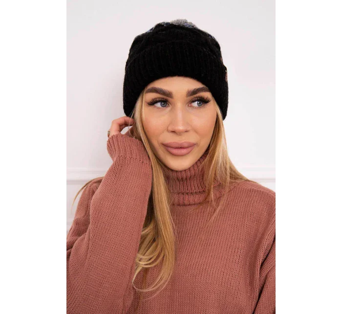 Fleecová čepice Alice K248 černá+šedá Fleecová čepice Alice K248 černá+šedá