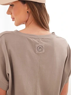 Dámská bavlněná halenka s výstřihem do V a krátkým rukávem fango