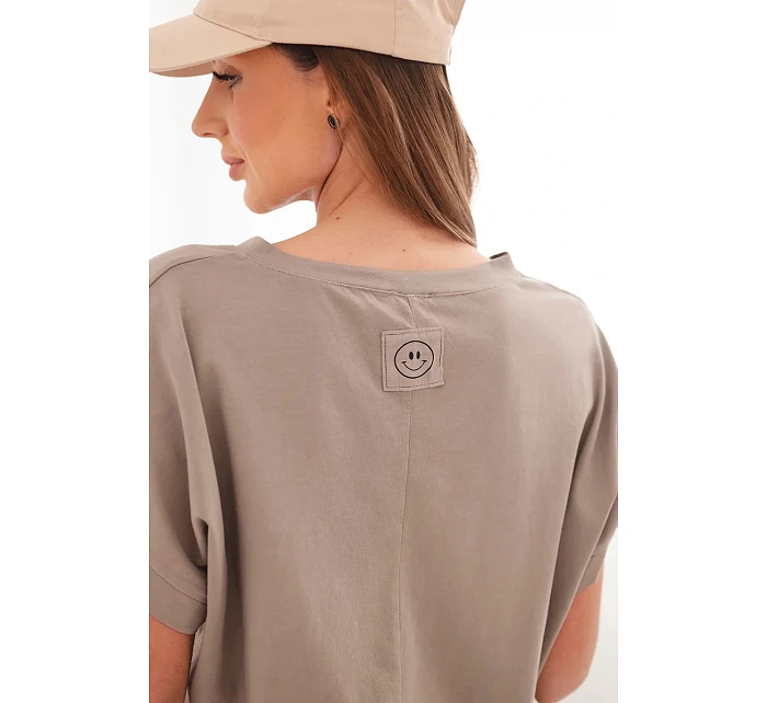 Dámská bavlněná halenka s výstřihem do V a krátkým rukávem fango