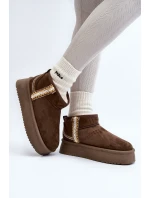 Sněhule na platformě se vzorem tmavě zelené model 21645946 - Boto