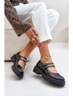 Lakované Dámské Polobotky S Pásky Černé model 21671162 - Boto