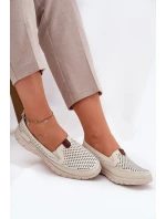 Baletky Z Přírodní Kůže  Béžové model 21690851 - VINCEZA