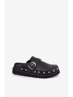 Kožené Klapky Dámské Na Platformě Big Star Černé model 21692095 - Big Star Shoes Kožené Klapky Dámské Na Platformě Big Star Černé model 21692095 - Big Star Shoes