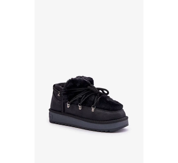 Nízké Sněhule Na Platformě S Kožešinou D.Franklin DFSH370011 Černé Nízké Sněhule Na Platformě S Kožešinou D.Franklin DFSH370011 Černé