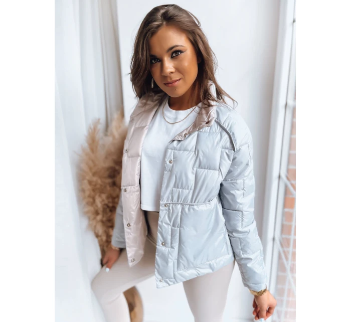 Dámská prošívaná oboustranná bunda NATINA světle šedá FashionStreet TY3618