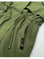 Dwustronna kurtka parka Goodlookin zielona panterka (KK60424-2#)