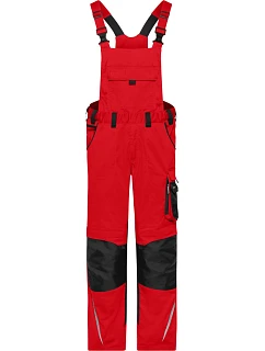 Daiber JN 1833 (62-68) Pracovní kalhoty s laclem - Strong 02.133X red/black