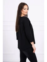 Halenka s 3D grafikou kočky černá Halenka s 3D grafikou kočky černá