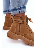 semišové dámské botky Trapery Camel model 21633835 - Boto