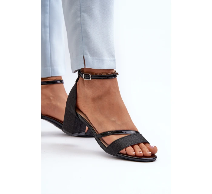 Dámské sandály na nízkém podpatku černé Ploemis