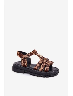 Dívčí sandály s ozdobným detailem pantera Serina