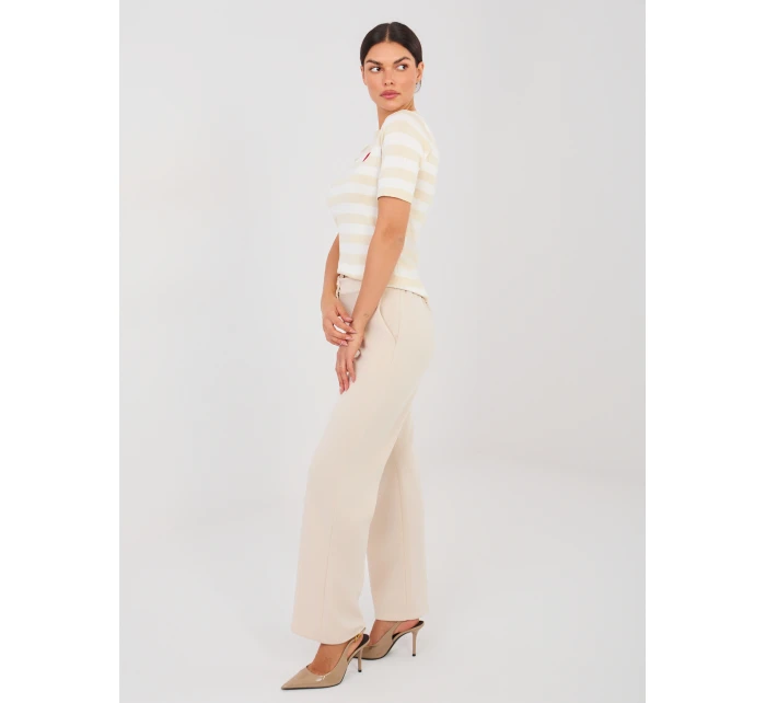 Spodnie IT SP model 21910964 jasny beżowy - FPrice Spodnie IT SP model 21910964 jasny beżowy - FPrice