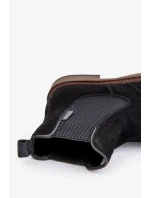 Semišové Pánské Kotníkové Boty Chelsea Big Star Černé Semišové Pánské Kotníkové Boty Chelsea Big Star Černé