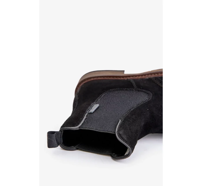 Semišové Pánské Kotníkové Boty Chelsea Big Star Černé Semišové Pánské Kotníkové Boty Chelsea Big Star Černé