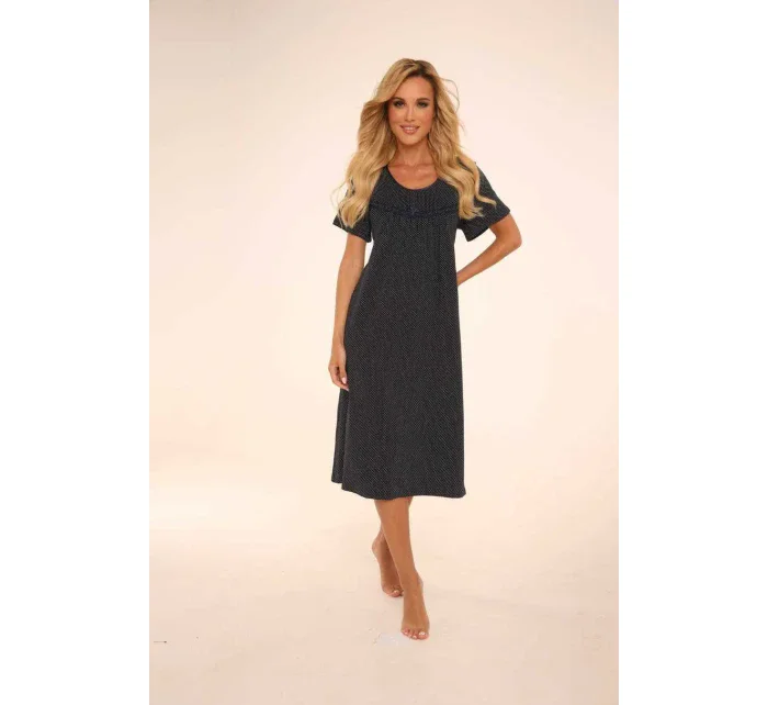 Dlouhá dámská noční košile s krátkými rukávy model 7934858 - De Lafense