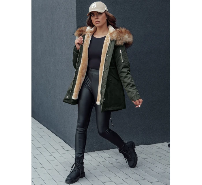 Dámská zimní bunda parka s kapucí AVENA II zelená FashionStreet TY4512