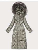 Klasický béžový prošívaný kabát s kapucí Minority (T3-2620#-62) Klasický béžový prošívaný kabát s kapucí Minority (T3-2620#-62)