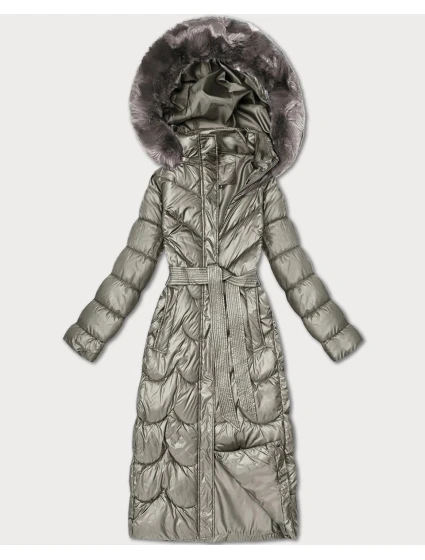 Klasický béžový prošívaný kabát s kapucí Minority (T3-2620#-62) Klasický béžový prošívaný kabát s kapucí Minority (T3-2620#-62)