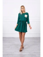 Šaty s flitrovou kapsou zelené Šaty s flitrovou kapsou zelené